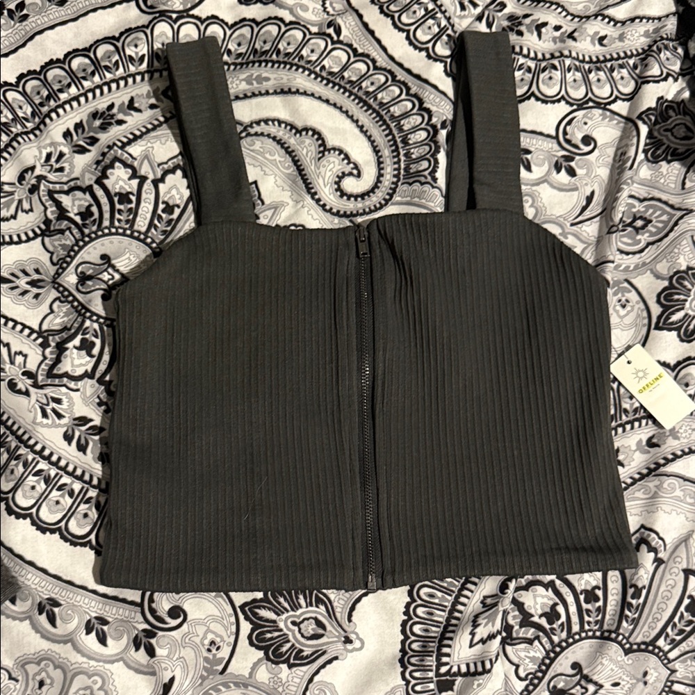 Aerie zipper bra top NWT